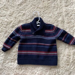 Striped Janie and Jack 6-12m shawl collar knit sweater